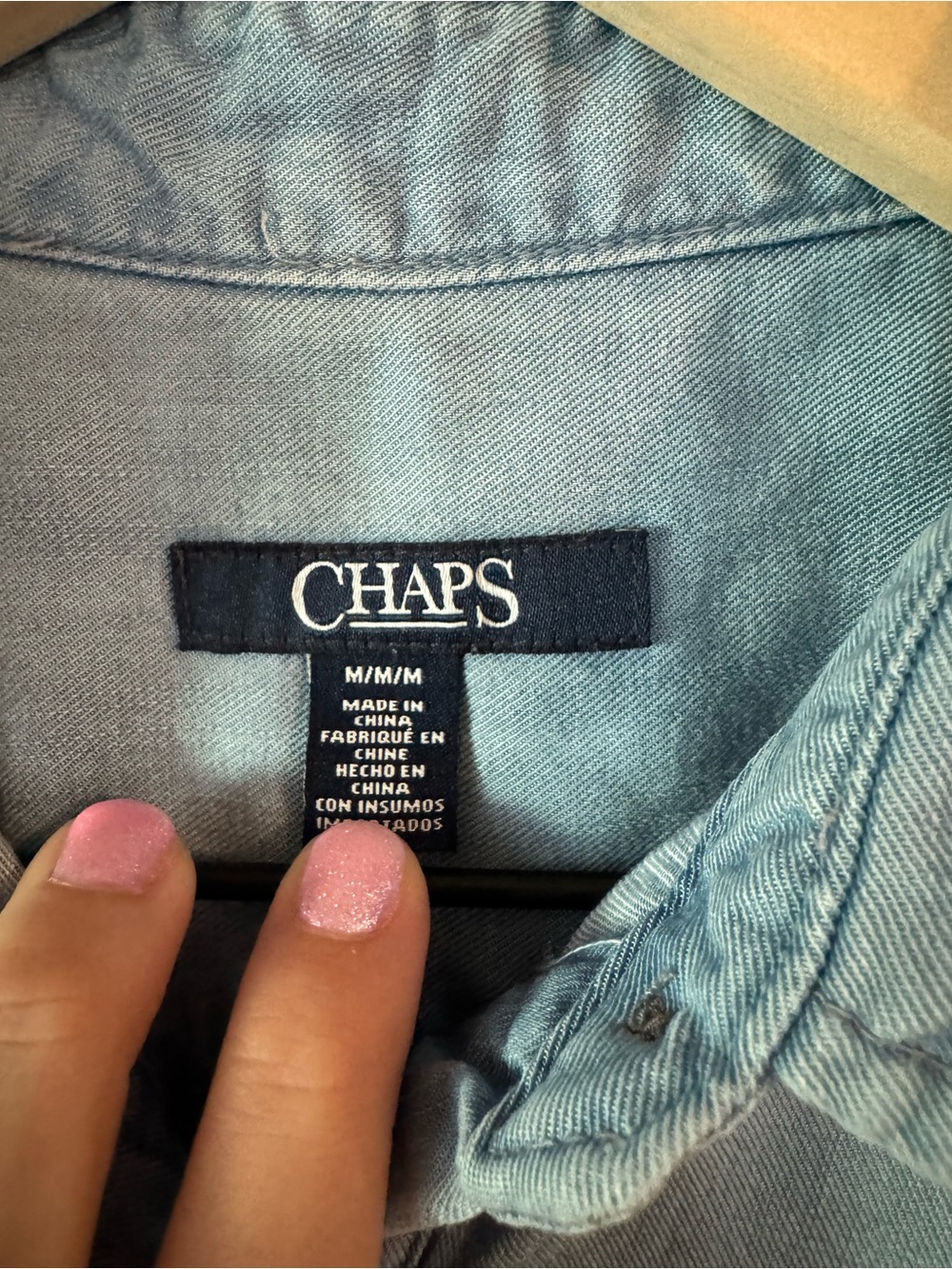 Chaps Lyocell Chambray Shirt Dress Medium Light Wash Denim Midi Dress - Picture 2 of 6